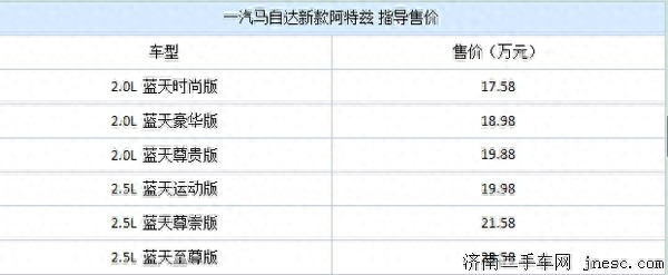 報價二手車阿特茲多少錢_阿特茲二手車報價_報價二手車阿特茲怎么樣